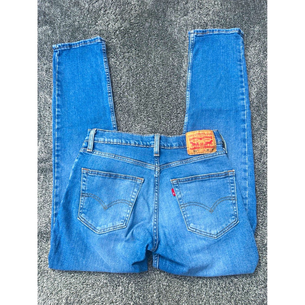 Levi's 511 Slim Jeans Mens 30x32 Blue Denim Stretch Skinny Tapered Medium Wash